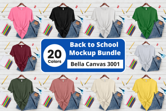 Download Back to School Bella Canvas Mockup Pack - Bella canvas Collection